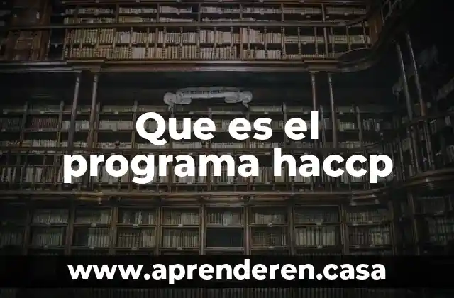 Que es el programa haccp