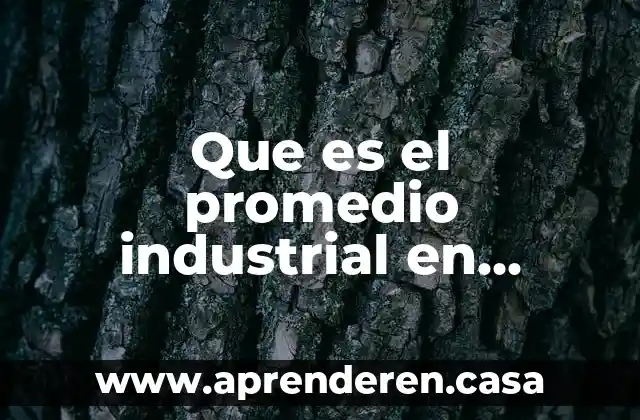Que es el promedio industrial en contabilidad