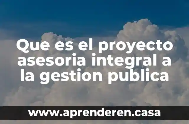 Que es el proyecto asesoria integral a la gestion publica