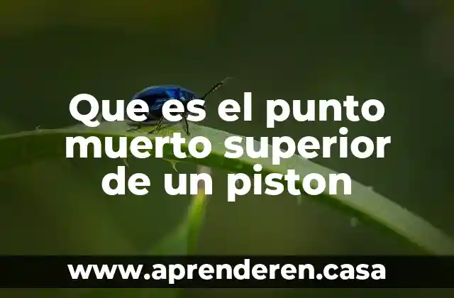 Que es bueno para el mal olor de raton muerto 4 Que es el punto muerto superior de un piston