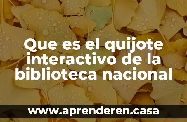 Que es el quijote interactivo de la biblioteca nacional