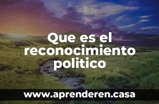 Que es un reconocimiento inicial de obra 7 Que es el reconocimiento politico