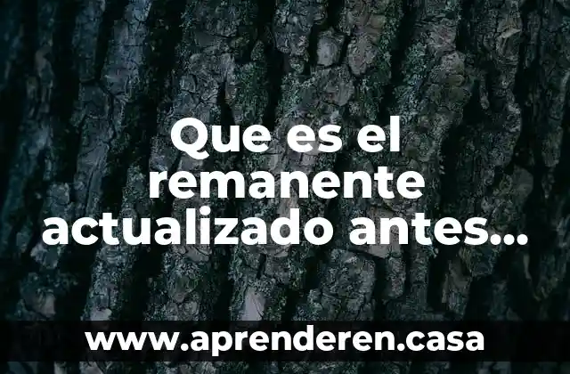 Que es el remanente actualizado antes de la aplicación