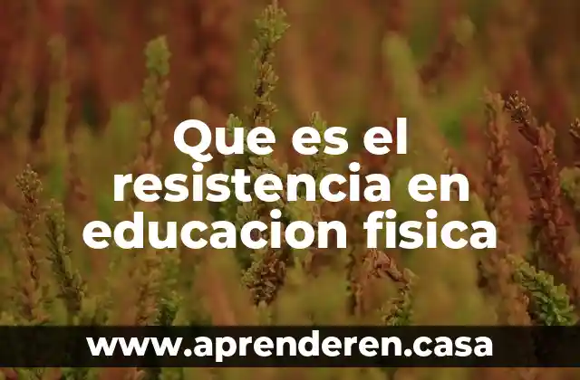 Que es el resistencia en educacion fisica