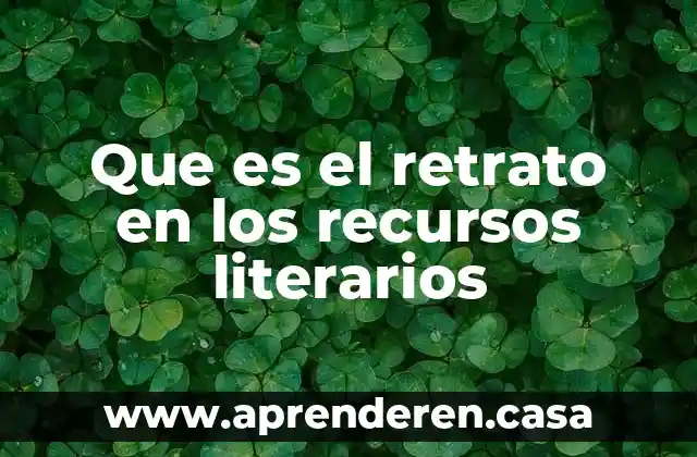 Monitoreo de recursos pc que es 6 Que es el retrato en los recursos literarios