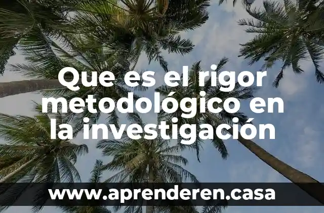 Que es el rigor metodológico en la investigación