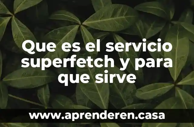 Que es el servicio superfetch y para que sirve