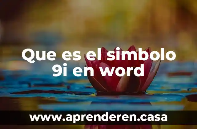 Que es el simbolo 9i en word