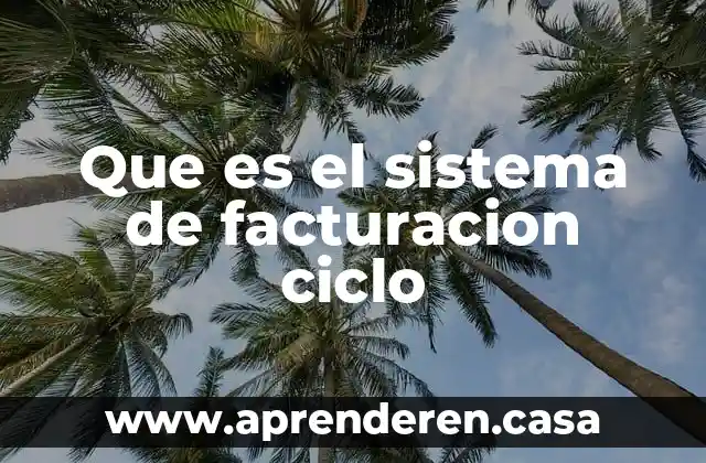 Que es el sistema de facturacion ciclo