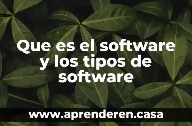 Que es el software y los tipos de software