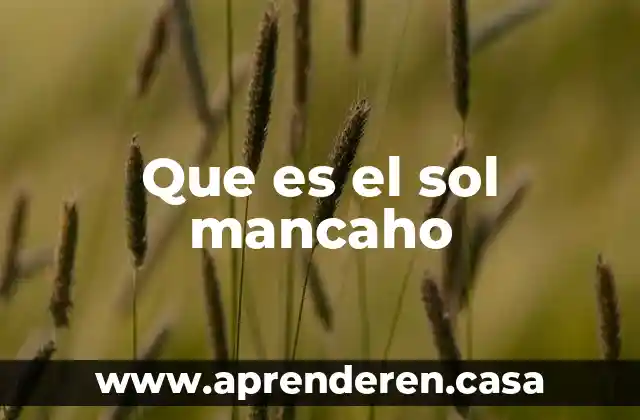 Que es el sol mancaho