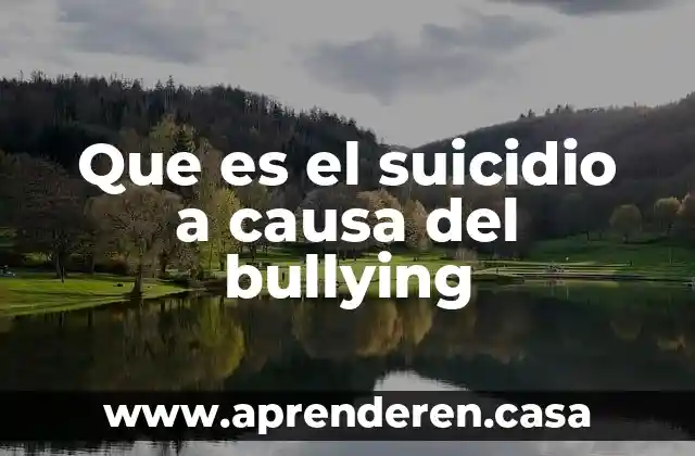 Que es el suicidio a causa del bullying