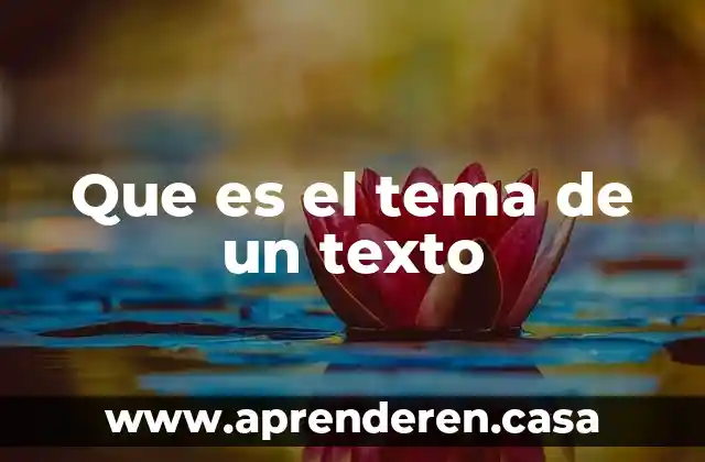 Que es el tema de un texto