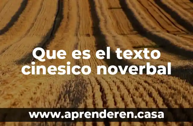 Que es el texto cinesico noverbal