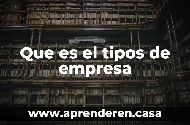 Que es el tipos de empresa