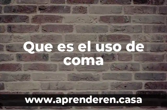Que es el uso de coma