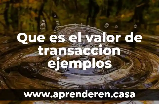 Que es el valor de transaccion ejemplos