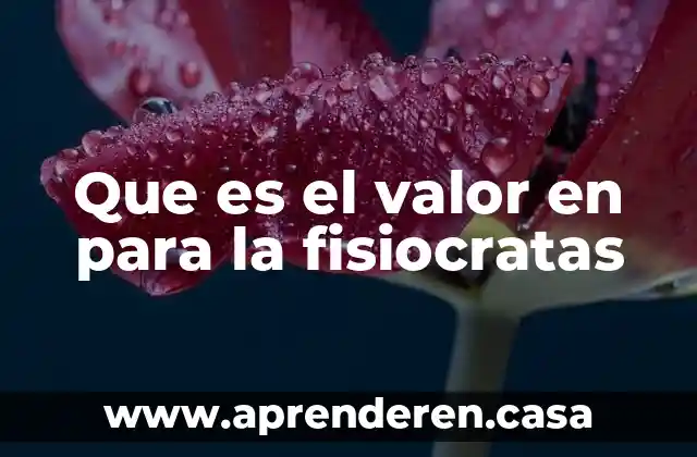 Que es el valor en para la fisiocratas