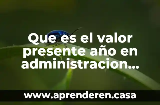 Que es el valor presente año en administracion financiera ii