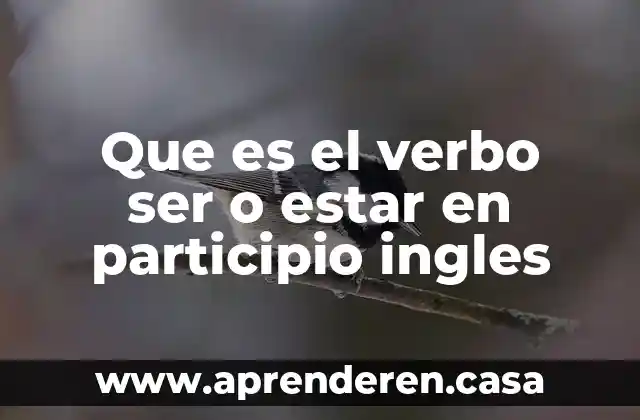 Que es el verbo ser o estar en participio ingles