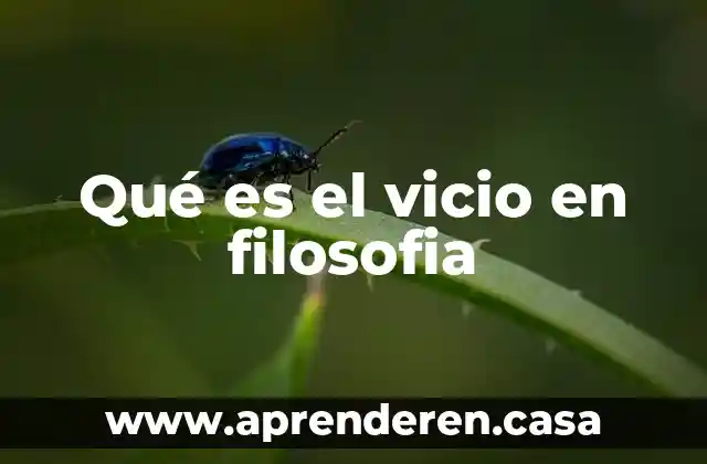 Qué es el vicio en filosofia
