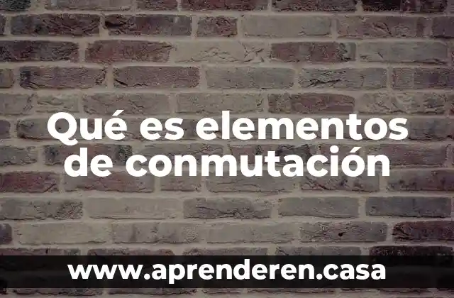 Qué es elementos de conmutación