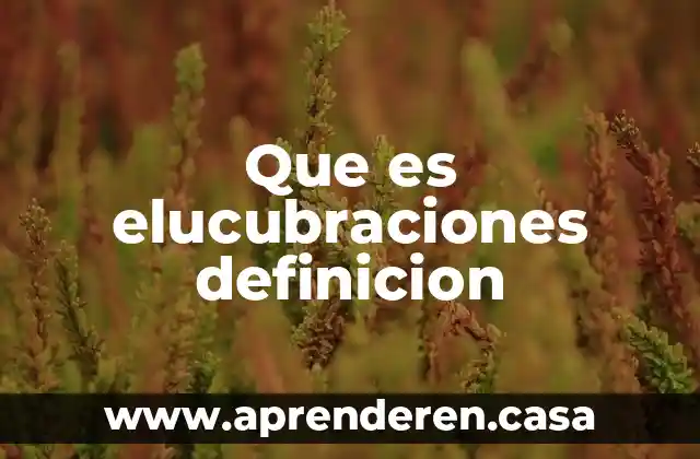 Que es elucubraciones definicion
