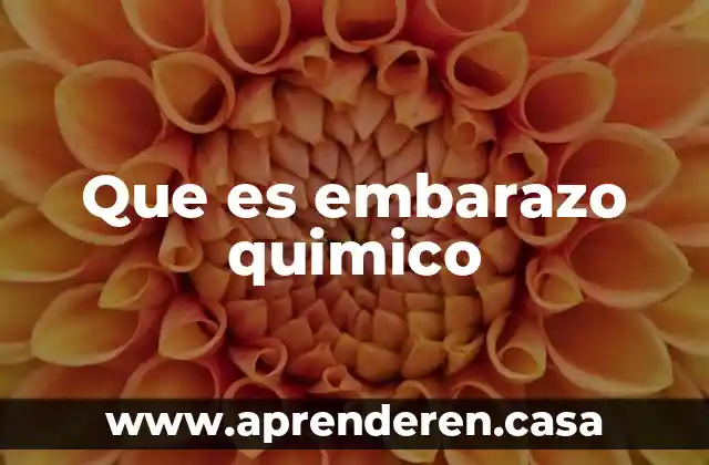 Que es embarazo quimico