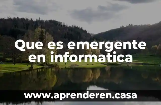 Que es emergente en informatica