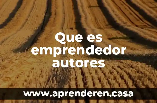 Que es emprendedor autores