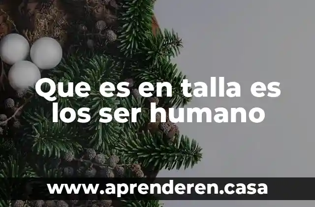 Que es en talla es los ser humano