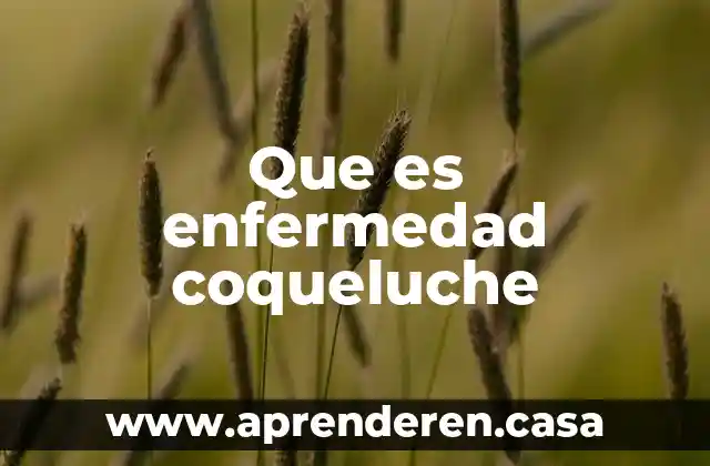 Qué es enfermedad en epidemiología 4 Que es enfermedad coqueluche