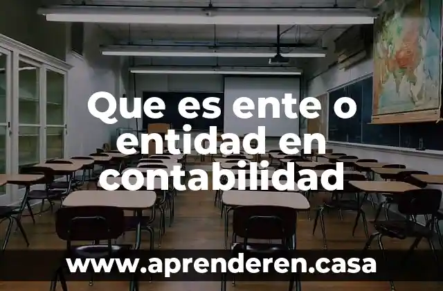 Que es ente o entidad en contabilidad
