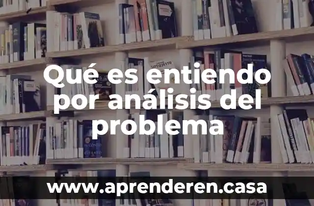 Qué es entiendo por análisis del problema