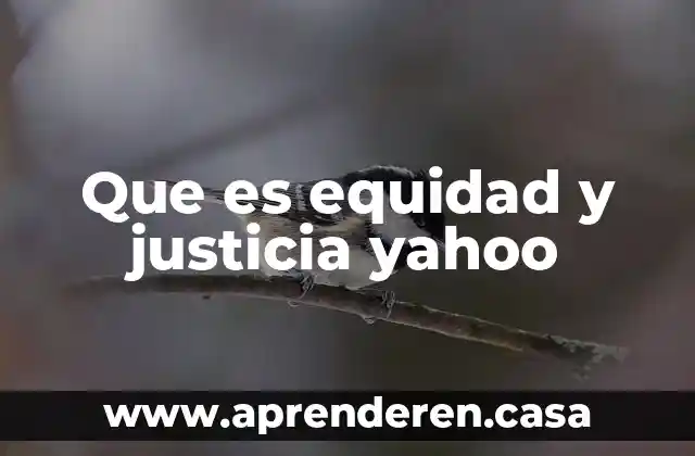 Que es equidad y justicia yahoo