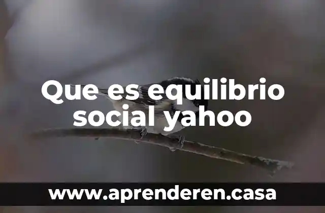 Que es equilibrio social yahoo
