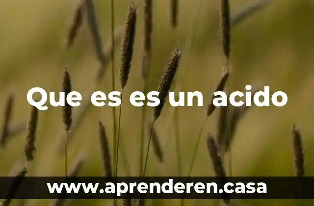 Que es es un acido