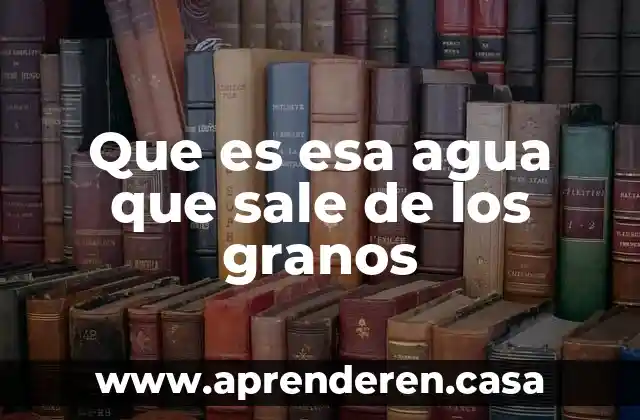 Que es esa agua que sale de los granos