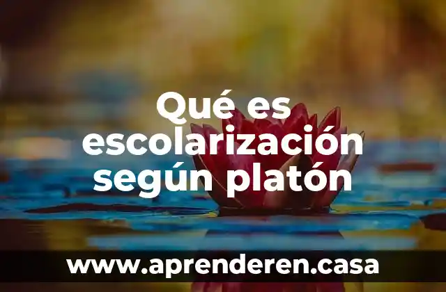 Qué es lo más importante que hizo Platón 3 Qué es escolarización según platón