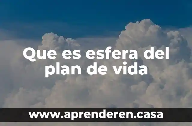 Que es esfera del plan de vida