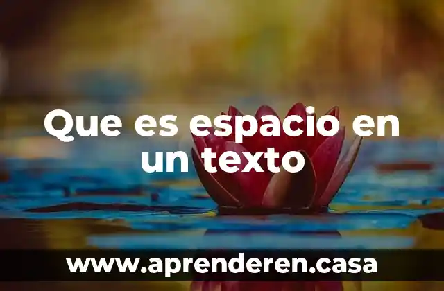 Que es espacio en un texto
