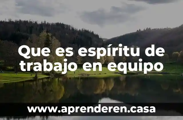 Que es espíritu de trabajo en equipo