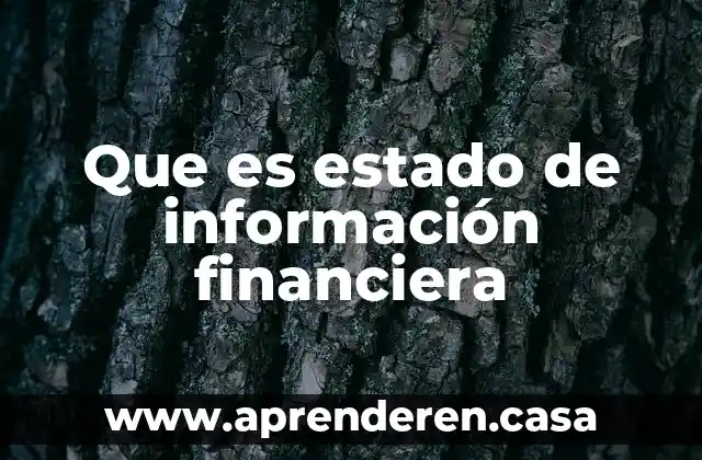 Que es estado de información financiera