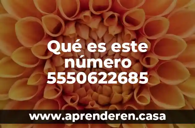 Qué es el número multicomún 4 Qué es este número 5550622685