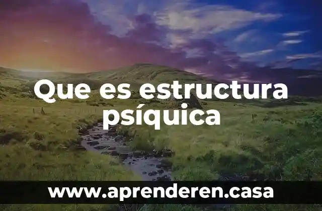 Que es estructura psíquica