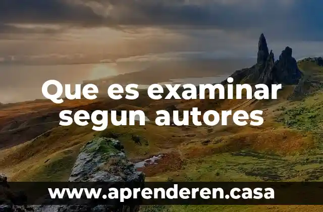 Que es examinar segun autores