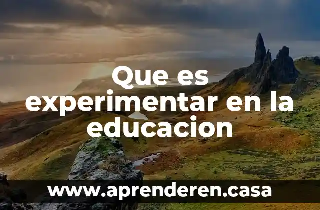 Que es experimentar en la educacion