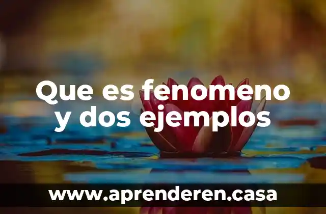 Que es fenomeno y dos ejemplos