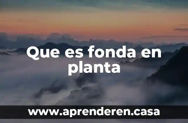 Que es fonda en planta