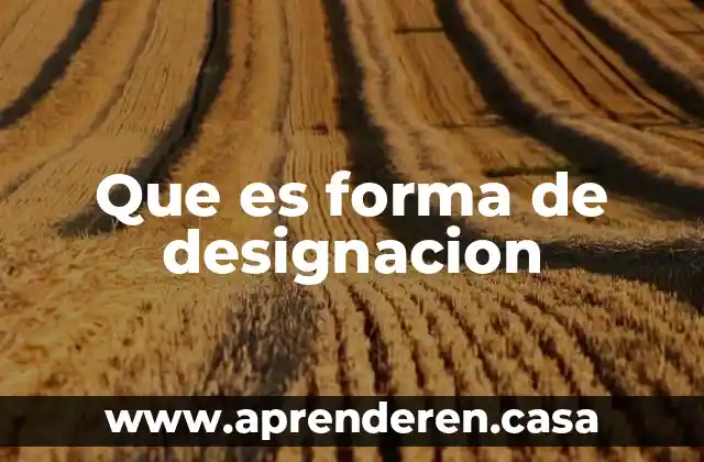 Que es forma de designacion